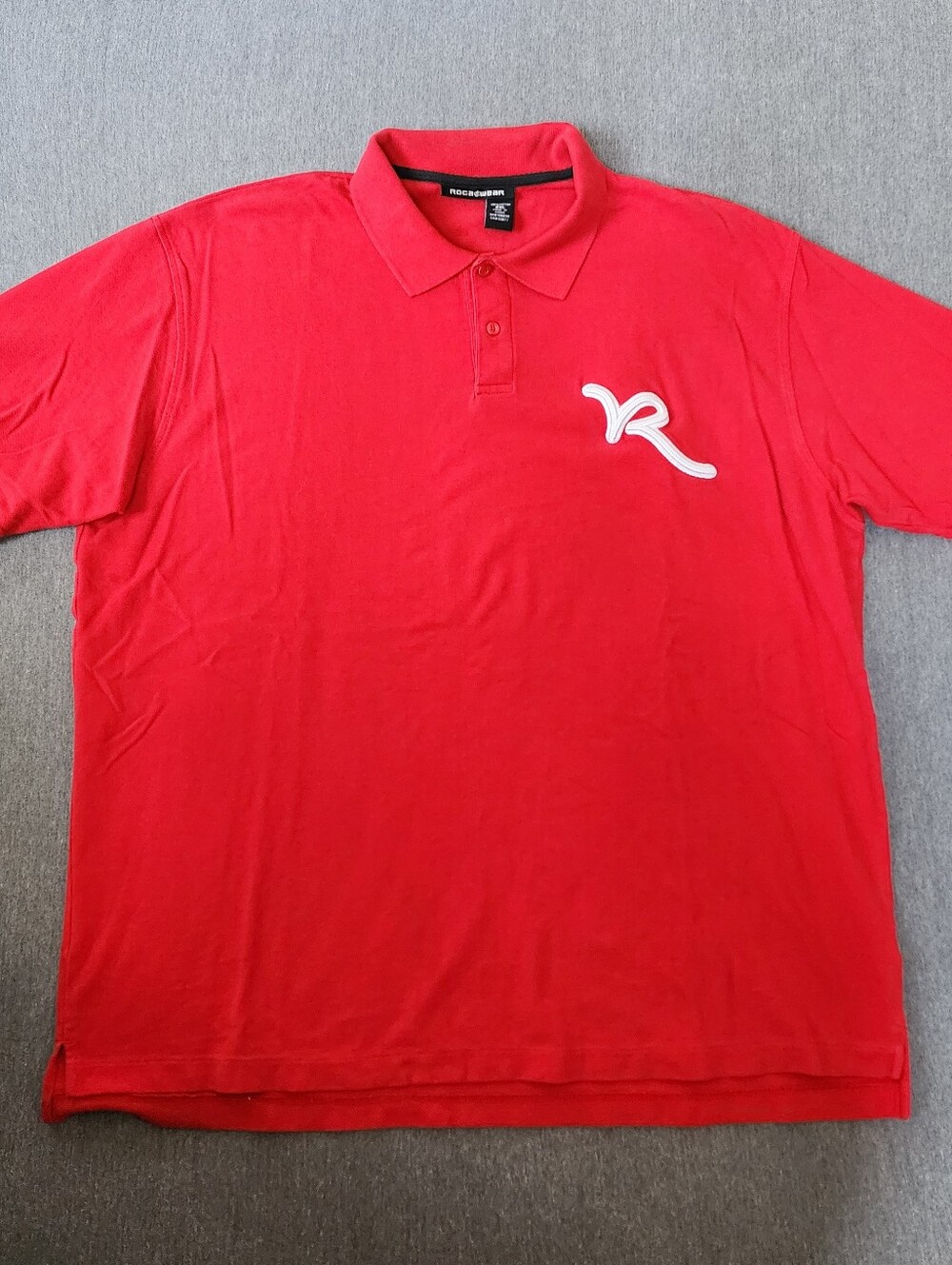 Vintage Rocawear Polo Shirt Men's 2XL Red Short Sleeve Embroidered Baggy Y2K